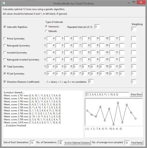 The dodecafinder interface